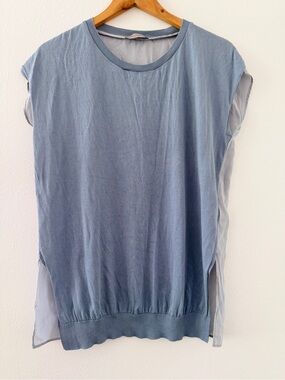 Falconeri Silk Blend Two Tone Blue Shirt